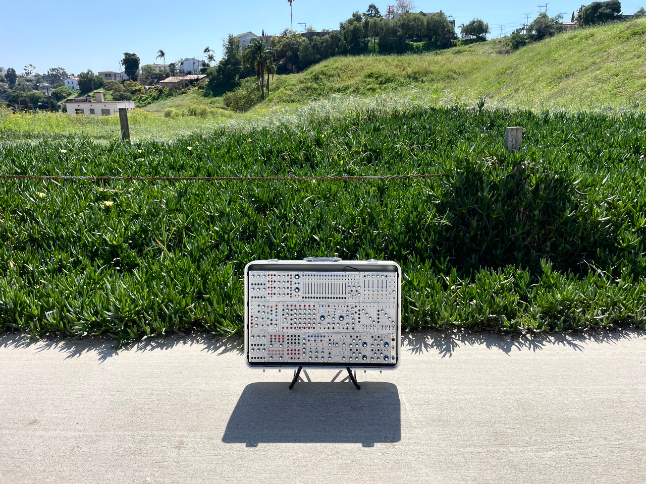 Buchla Tiptop 200t series with BPNYC ZERO Halliburton Eurorack Modular Travel Case NOS SILVER 122hp 9U